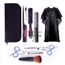 Set foarfeca de Tuns si Filat pentru coafor Argintie 6,0 cu Accesorii si borseta Cod 01098 + 5 Perechi manusi nitril